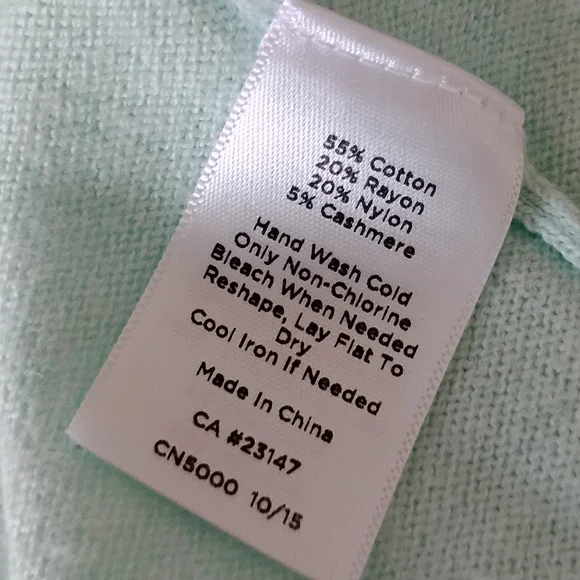 Talbots Cotton Cashmere Open Cardigan Stripe Blue Aqua Classic Size Large - Picture 15 of 15